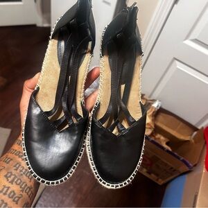 Kenneth Cole Black Platform Wedge Sandals Size 8.5